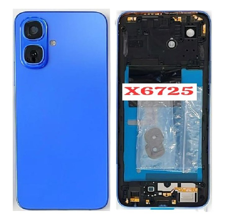 Compatible Replacement Infinix Smart 10 4G Full Body Housing Replacement Back Frame Middle Chassis with Side Keys – Black, Grey, Blue & Gold Color: BLUE
